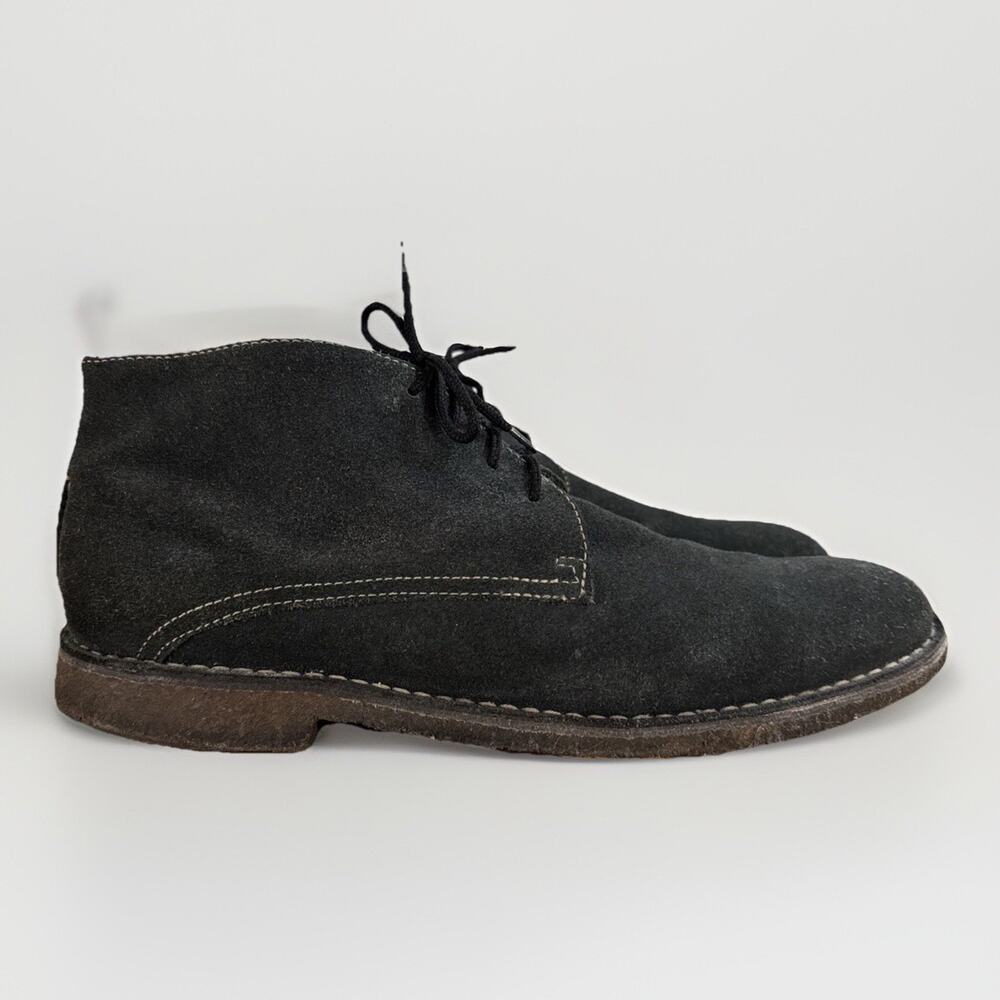 Johnston Murphy Suede Chukka Boots Mens 12 M Gray Blue Leather Ankle Shoes